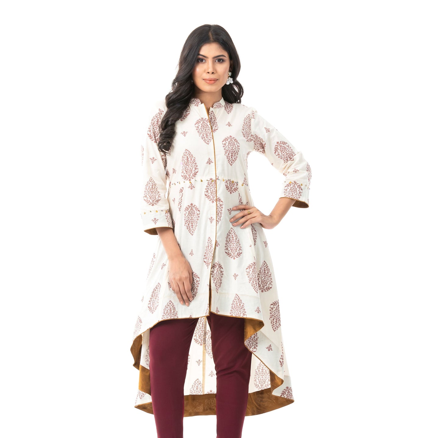 Womens Off-White Fusion Kurti