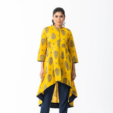 Load image into Gallery viewer, Womens Ethnic Mustard Fusion Kurti
