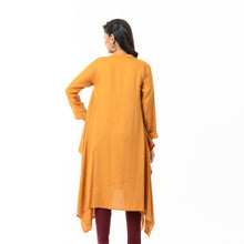 Load image into Gallery viewer, Women Mustard Embroidered Kurti
