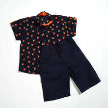 Load image into Gallery viewer, NEW BORN BOYS SHIRT- NAVY PRINT
