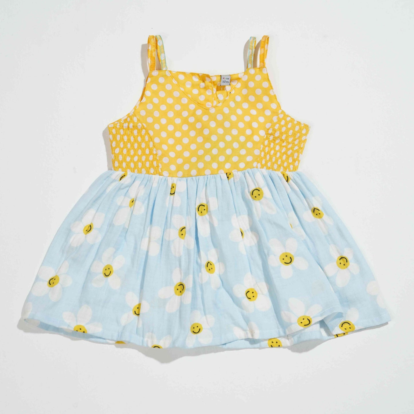 NEW BORN GIRLS FROCK-YELLOW PRINT