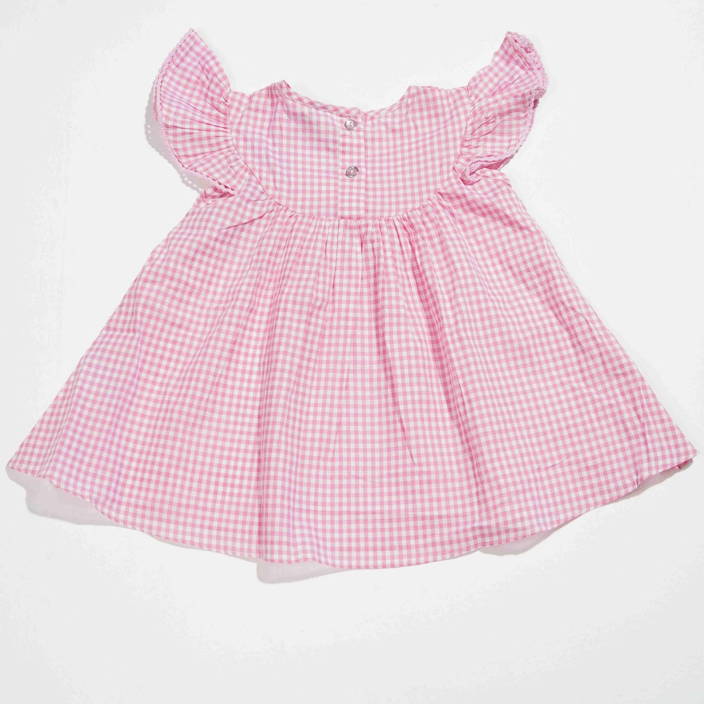 NEW BORN GIRLS FROCK- PINK CHECK