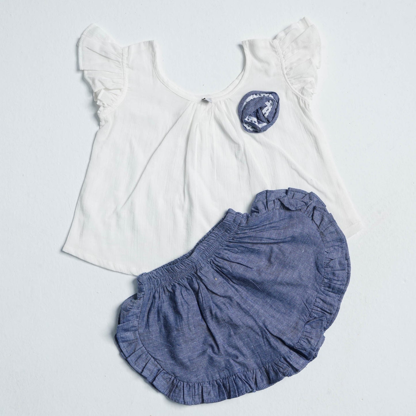 Newborn Girl's White Frock Set