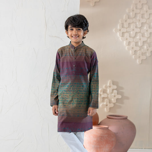 Boy's Teal Basic Panjabi
