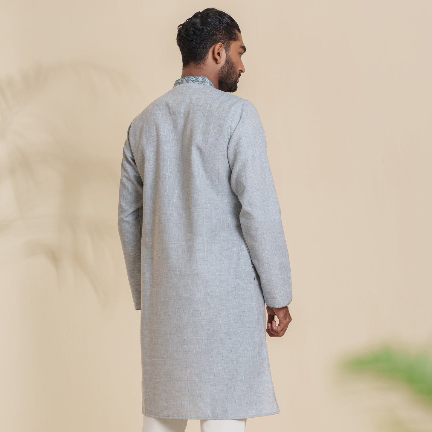 Mens Basic Panjabi- Blue Stripe