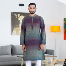 Load image into Gallery viewer, Men&#39;s Teal Printed Panjabi
