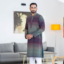 Load image into Gallery viewer, Men&#39;s Teal Printed Panjabi
