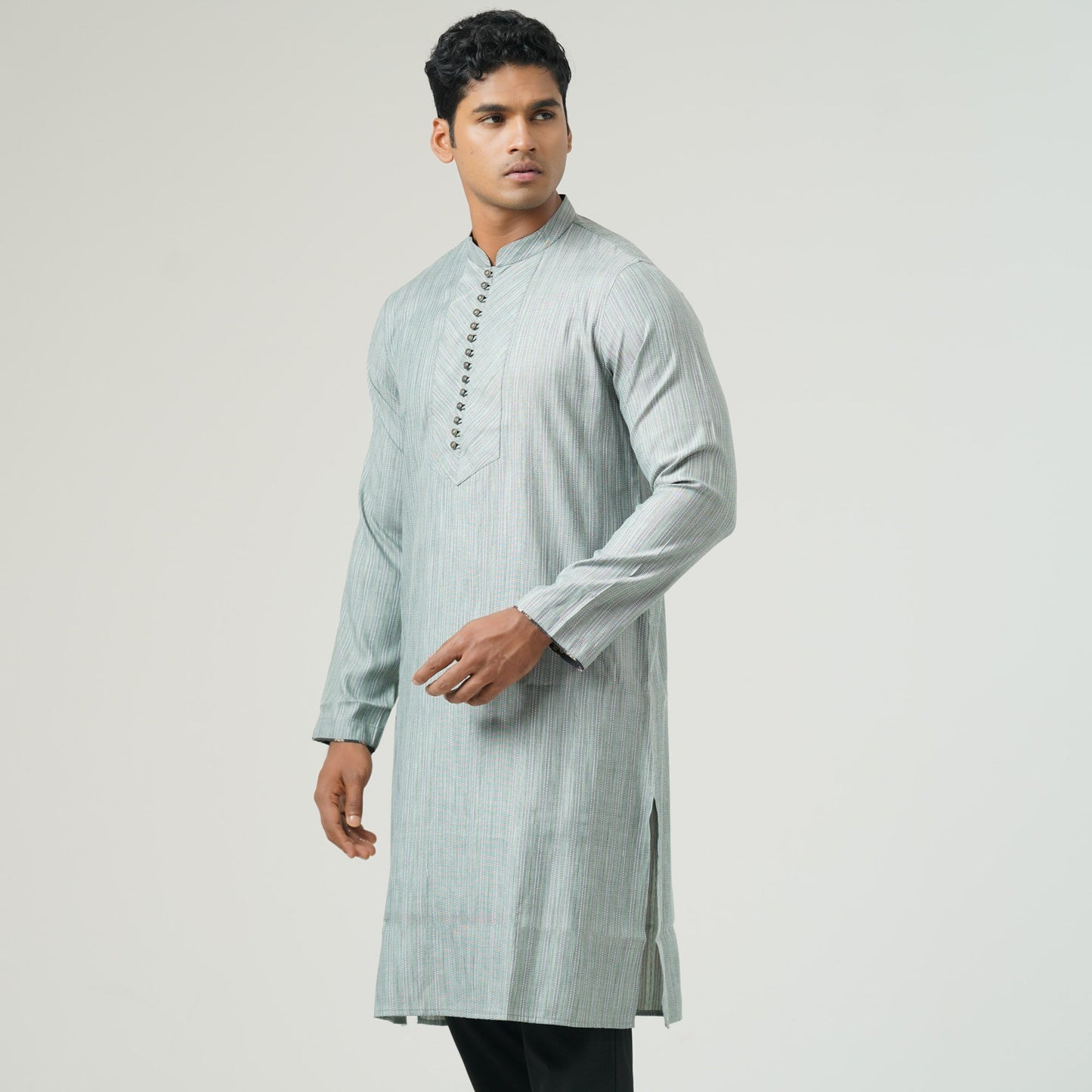 Mens Basic Sage Green Panjabi