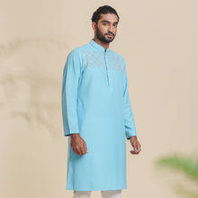 Load image into Gallery viewer, Men&#39;s Sky Blue Embroidery Panjabi
