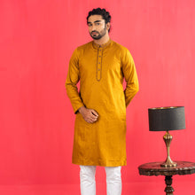 Load image into Gallery viewer, Mens Karchupi Panjabi- Yellow Ochre
