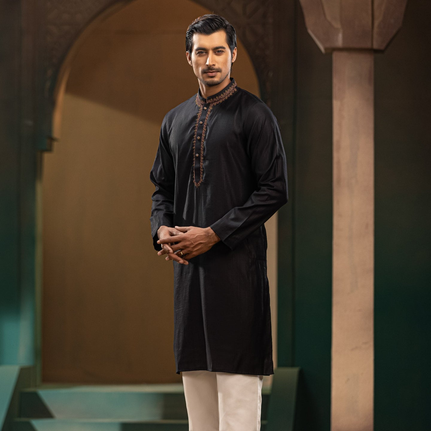 Men’s Black Karchupi Panjabi