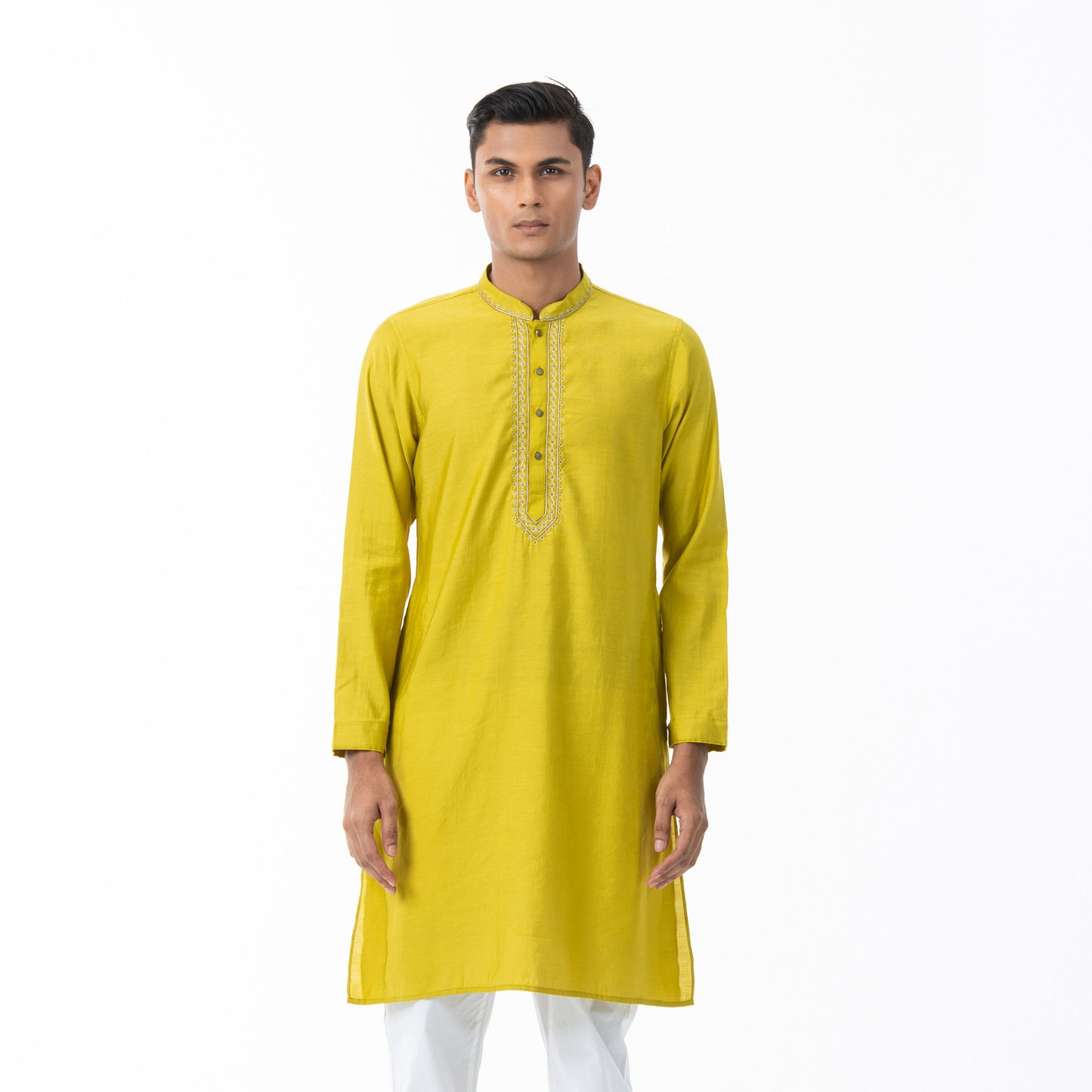 Mens Mustard Karchupi Panjabi
