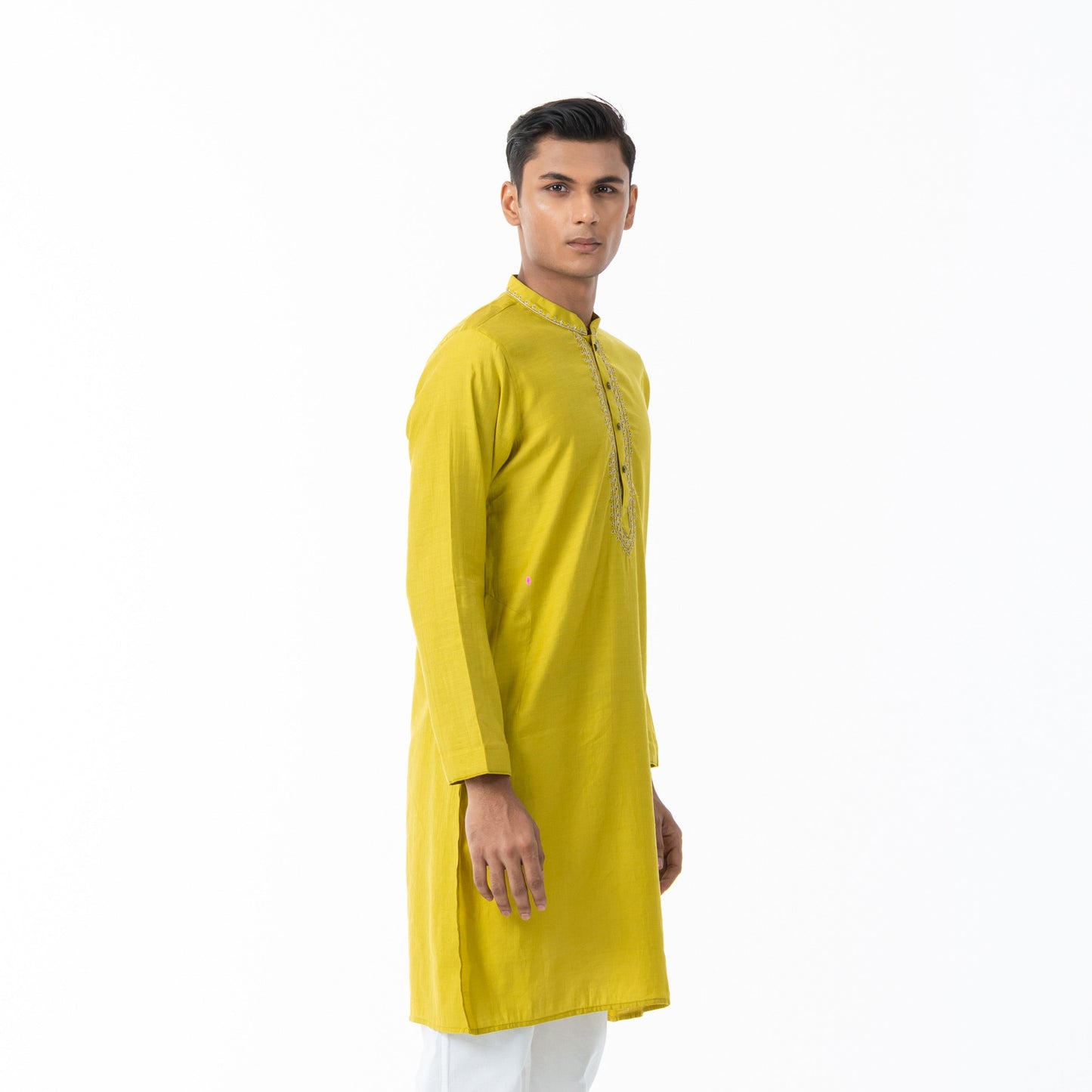 Mens Mustard Karchupi Panjabi