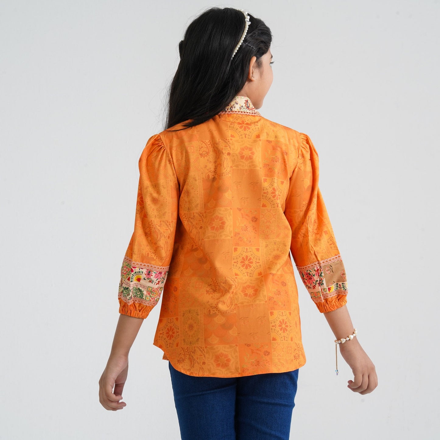 Girl’s Mustard Blended Cotton Tunic