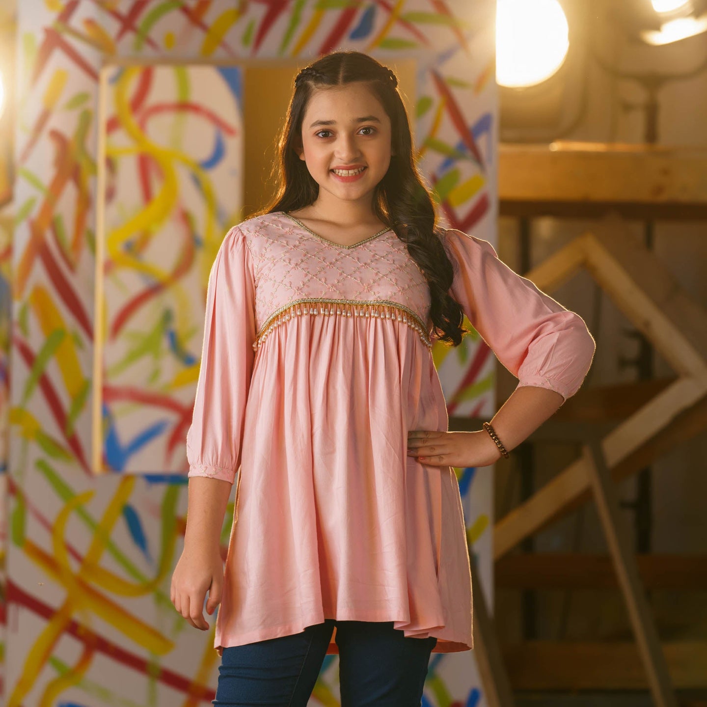 Girls Teen Peach Tunic