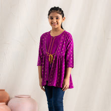 Load image into Gallery viewer, Girls Teen Purple Embroidered Tunic
