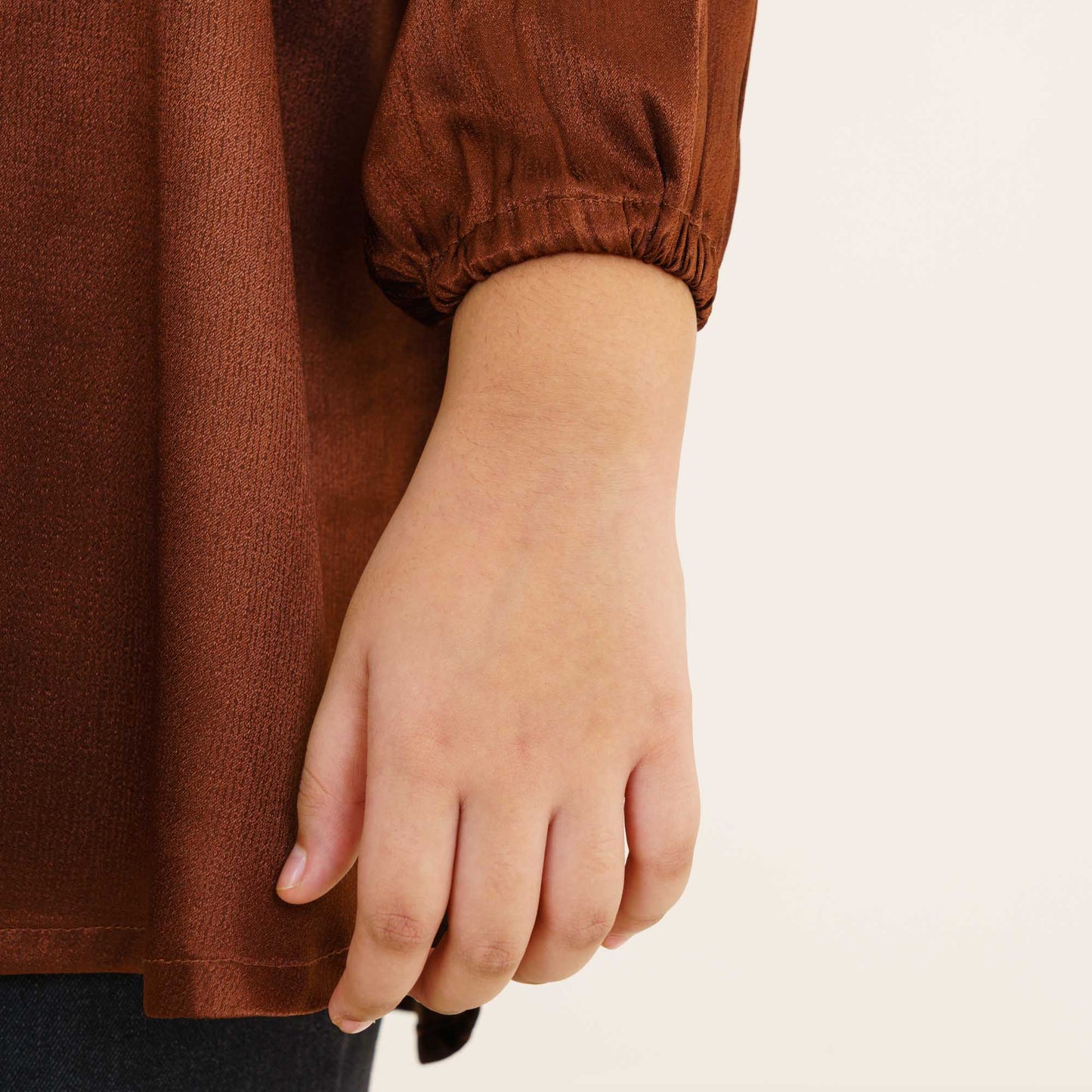 Girl's Brown Embroidered Tunic
