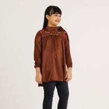 Load image into Gallery viewer, Girl&#39;s Brown Embroidered Tunic
