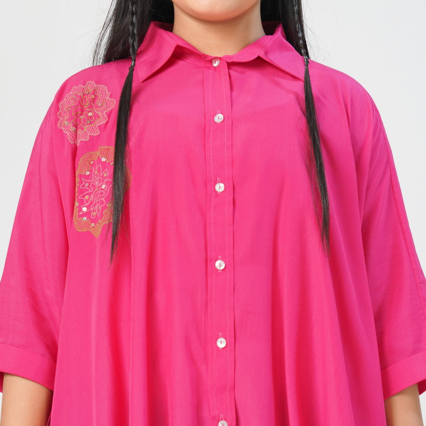 Teen Girls Oversized Embroidered Tunic