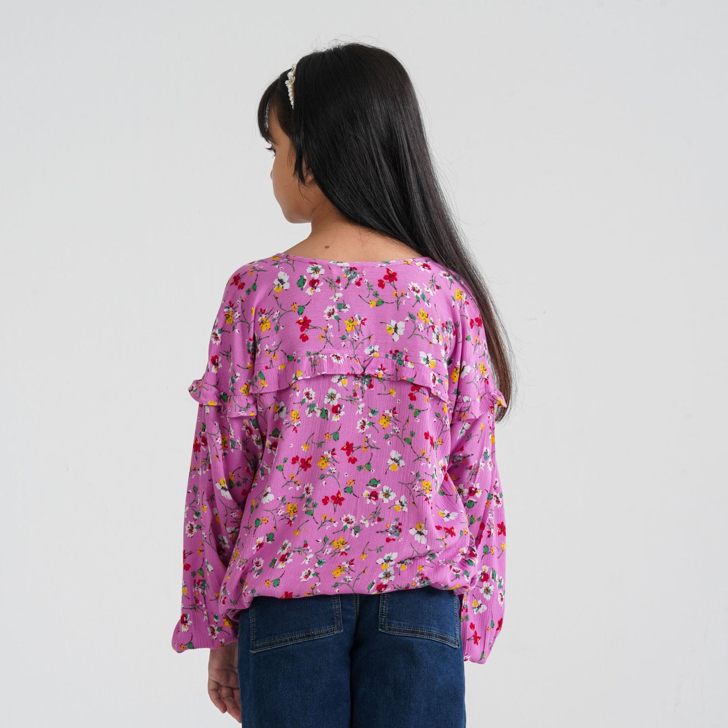 Girl's Pink Viscose Tunic