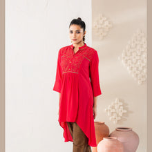 Load image into Gallery viewer, Women’s Red Ethnic Tunic
