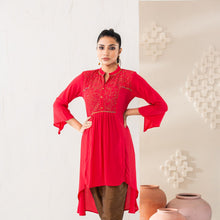 Load image into Gallery viewer, Women’s Red Ethnic Tunic
