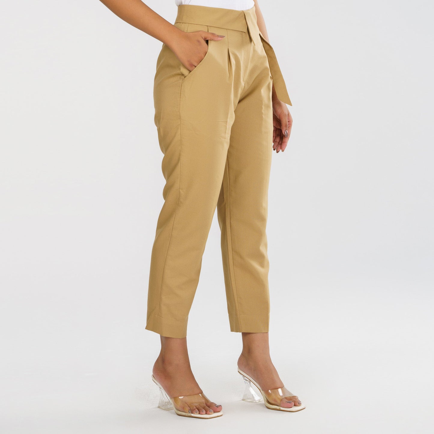 Women's Beige Workwear Bottom