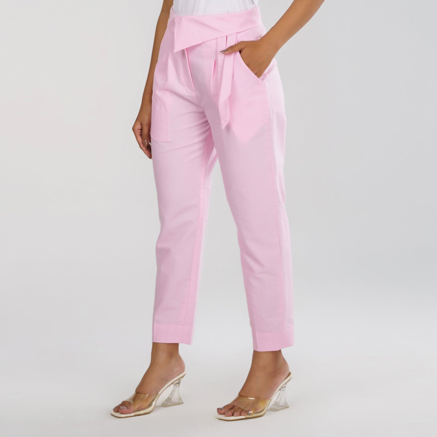 Women's Baby Pink Workwear Bottom