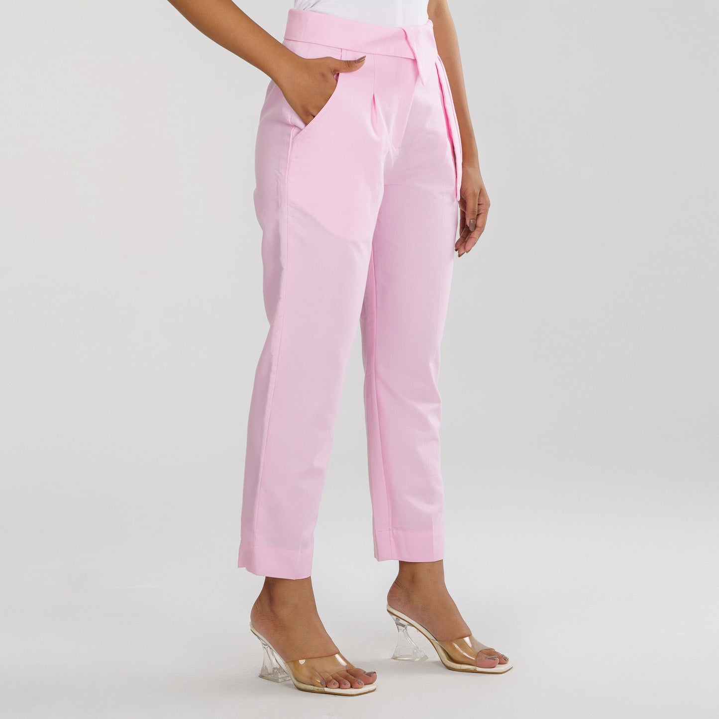 Women's Baby Pink Workwear Bottom