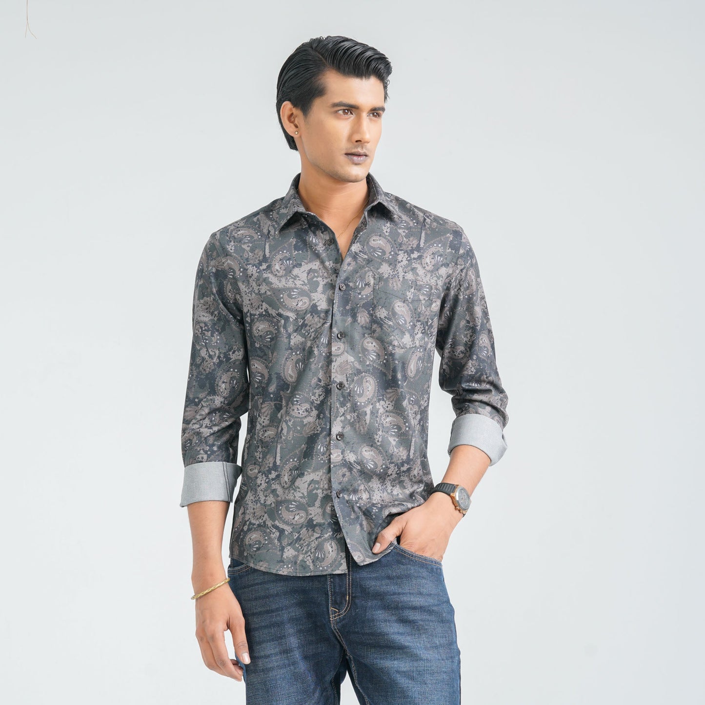 Menâ€™s Green Casual Shirt