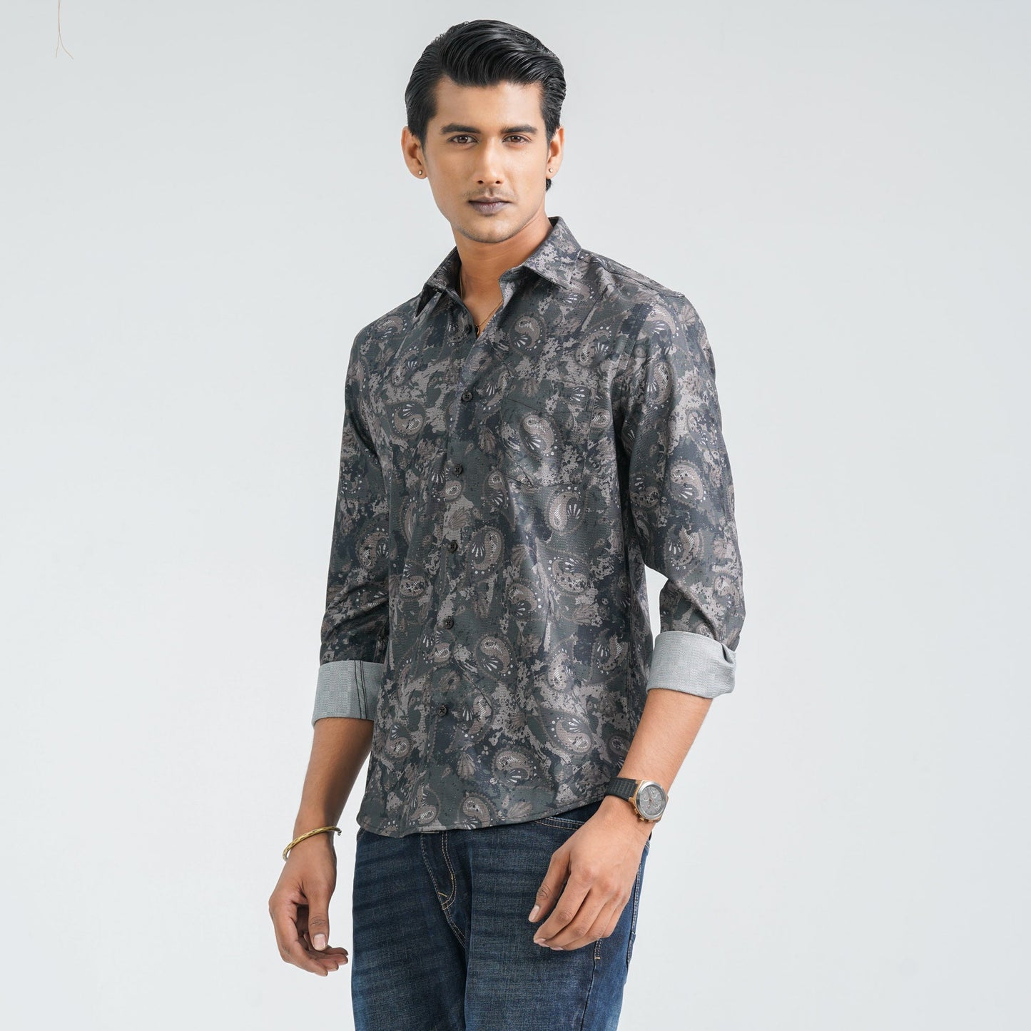 Menâ€™s Green Casual Shirt