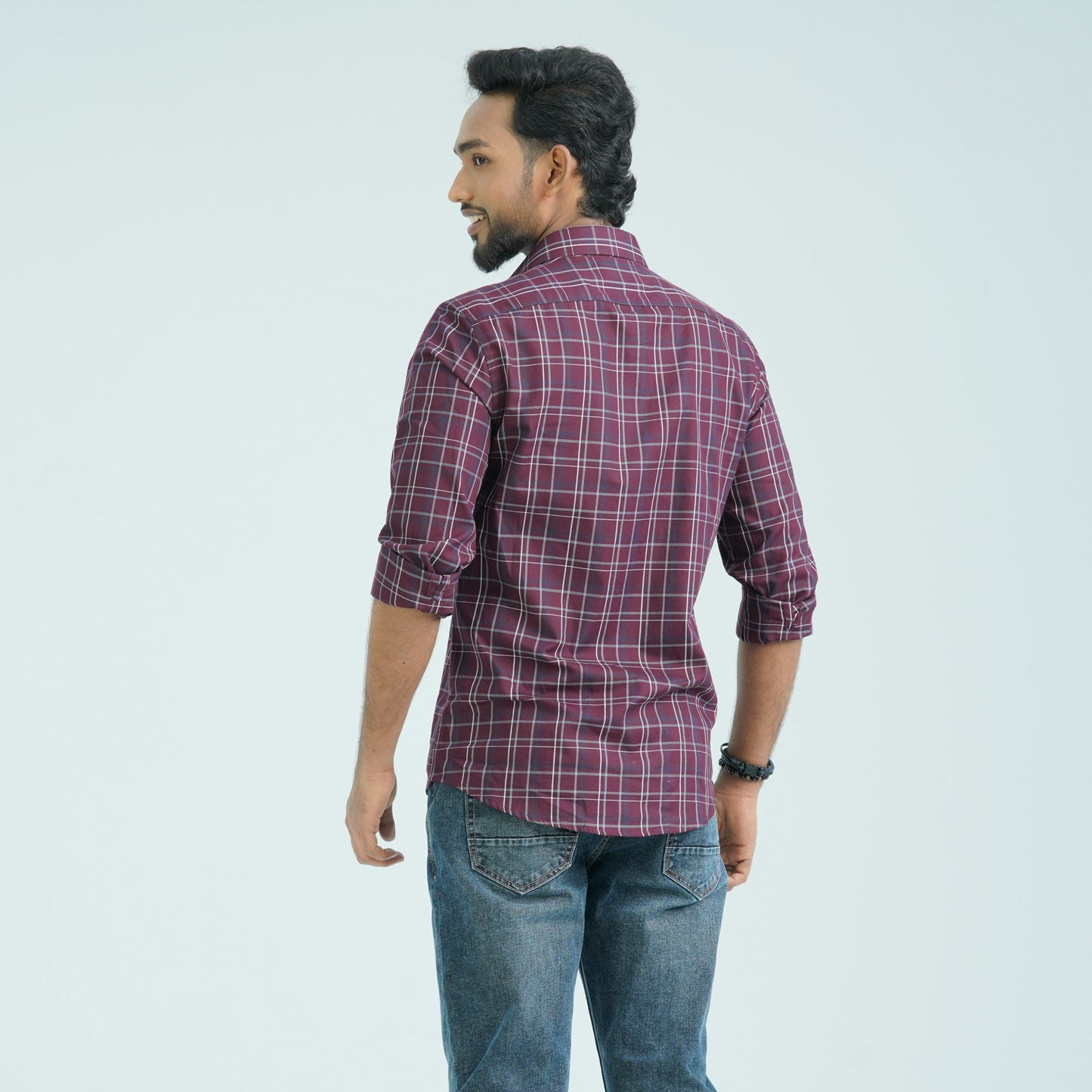 Men’s Maroon Casual Cotton Shirt