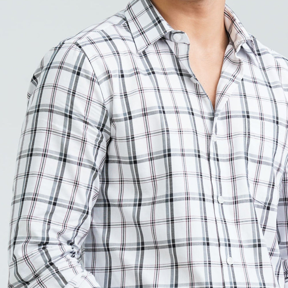 Men’s White Casual Cotton Shirt