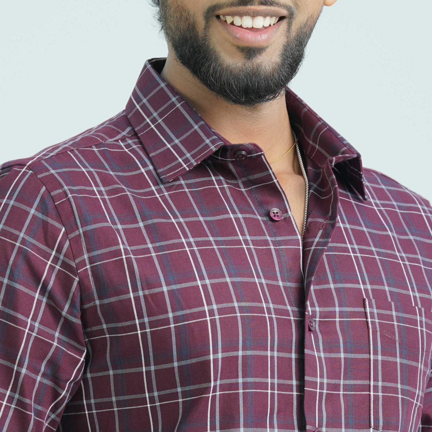 Men’s Maroon Casual Cotton Shirt