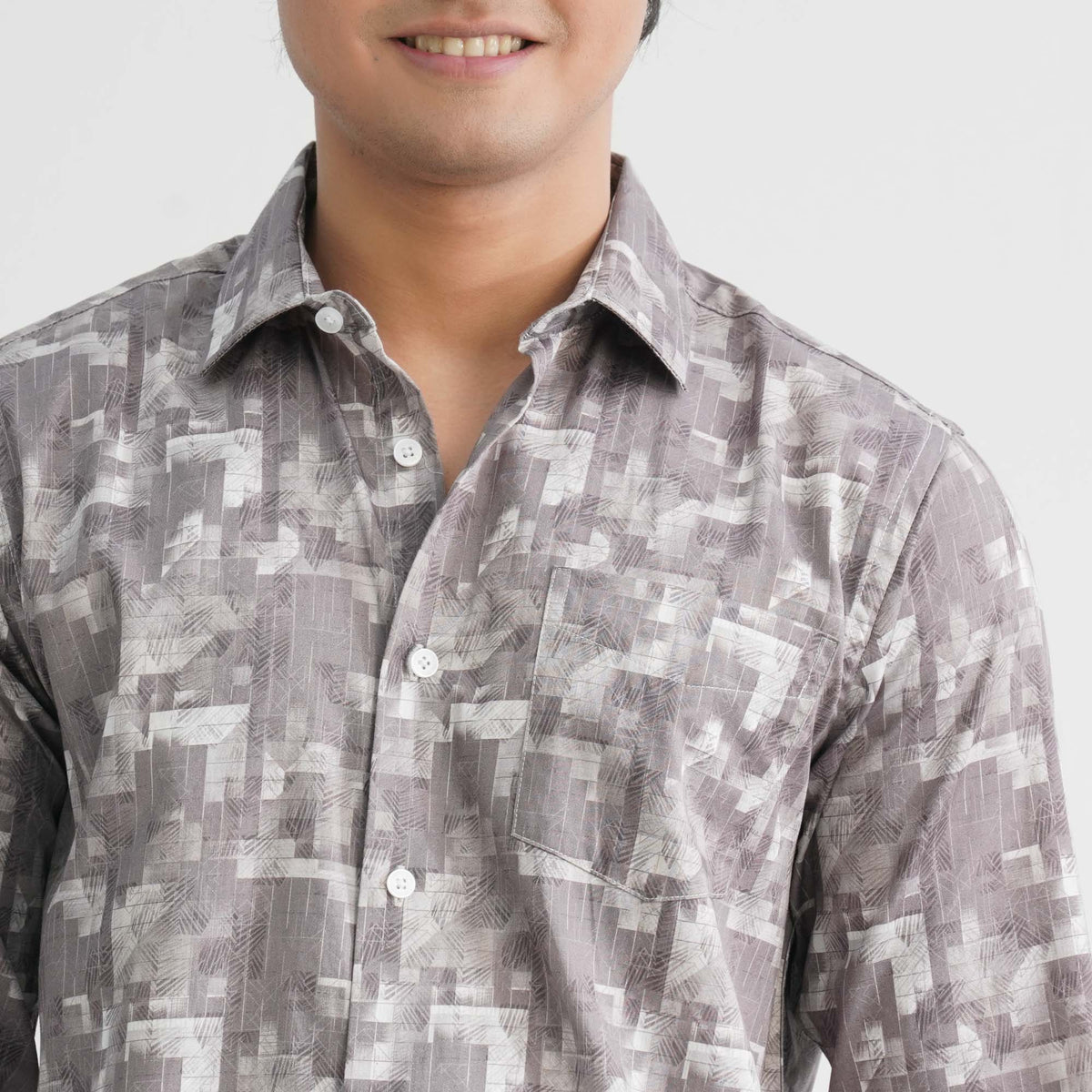 Men's Navy AOP Casual Shirt