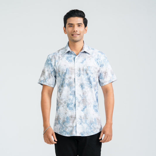 Men’s White Blended Casual Shirt