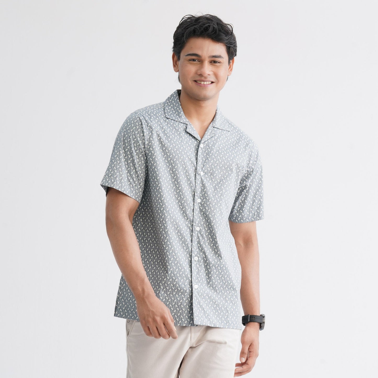 Menâ€™s Light Ash Blended Casual Shirt