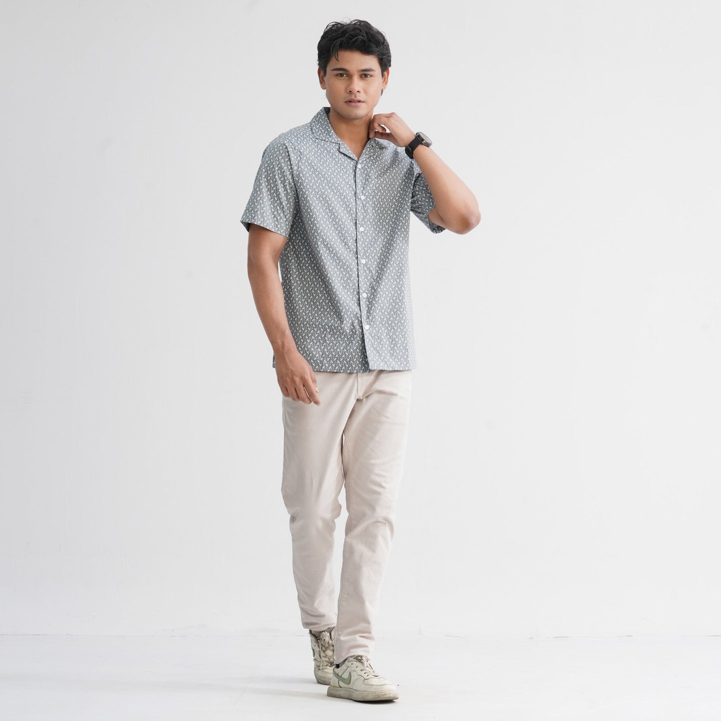 Menâ€™s Light Ash Blended Casual Shirt