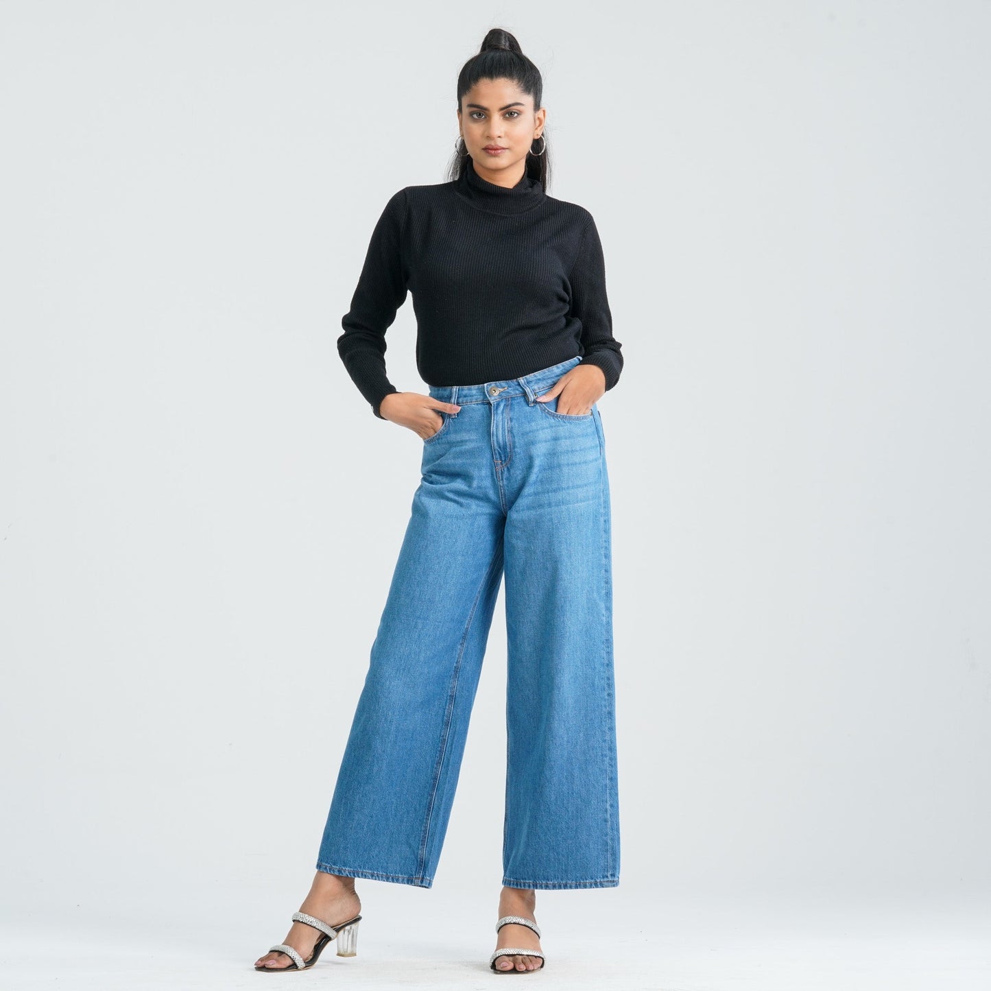 Women Denim Wide Leg Pant