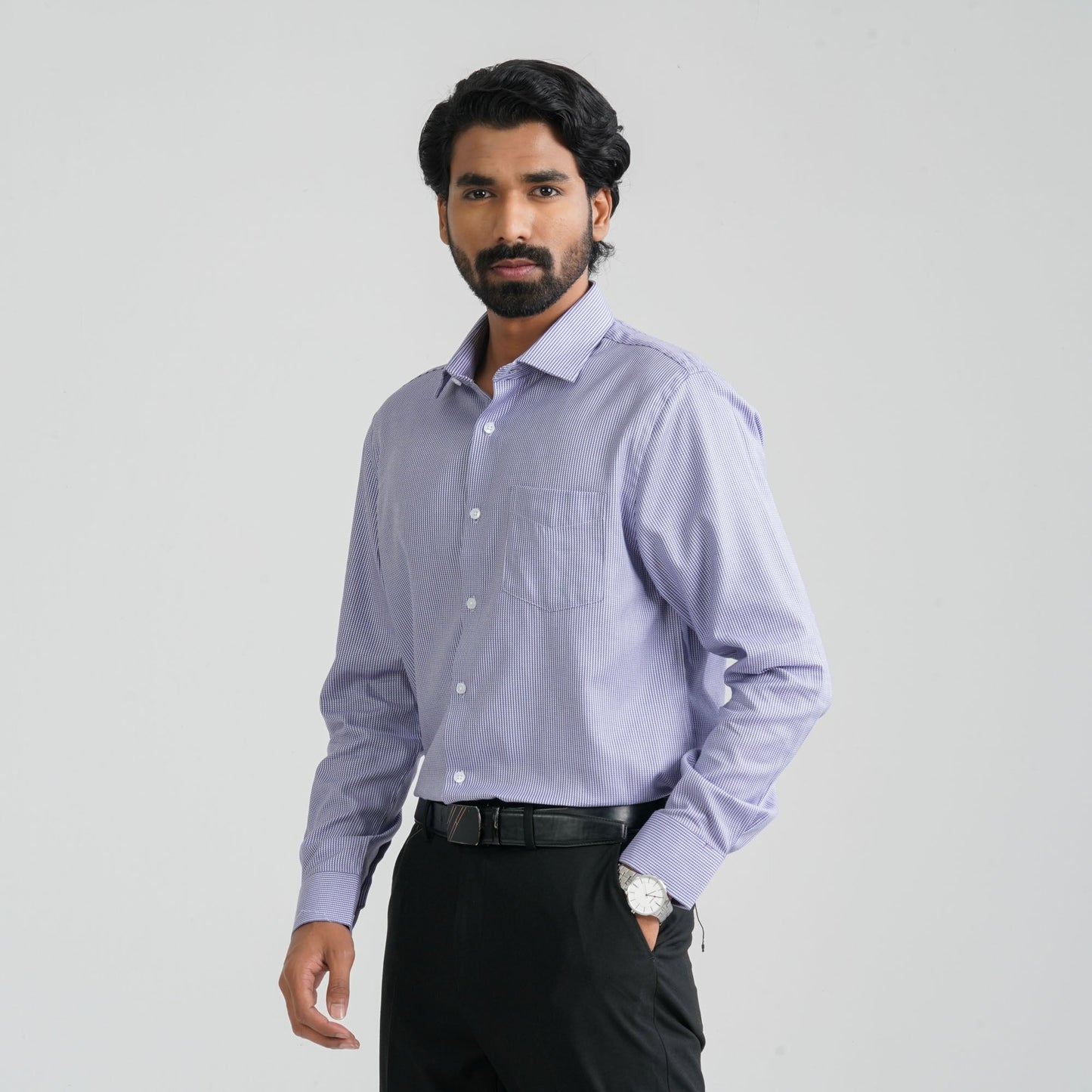 Men’s Blue Cotton Formal Shirt