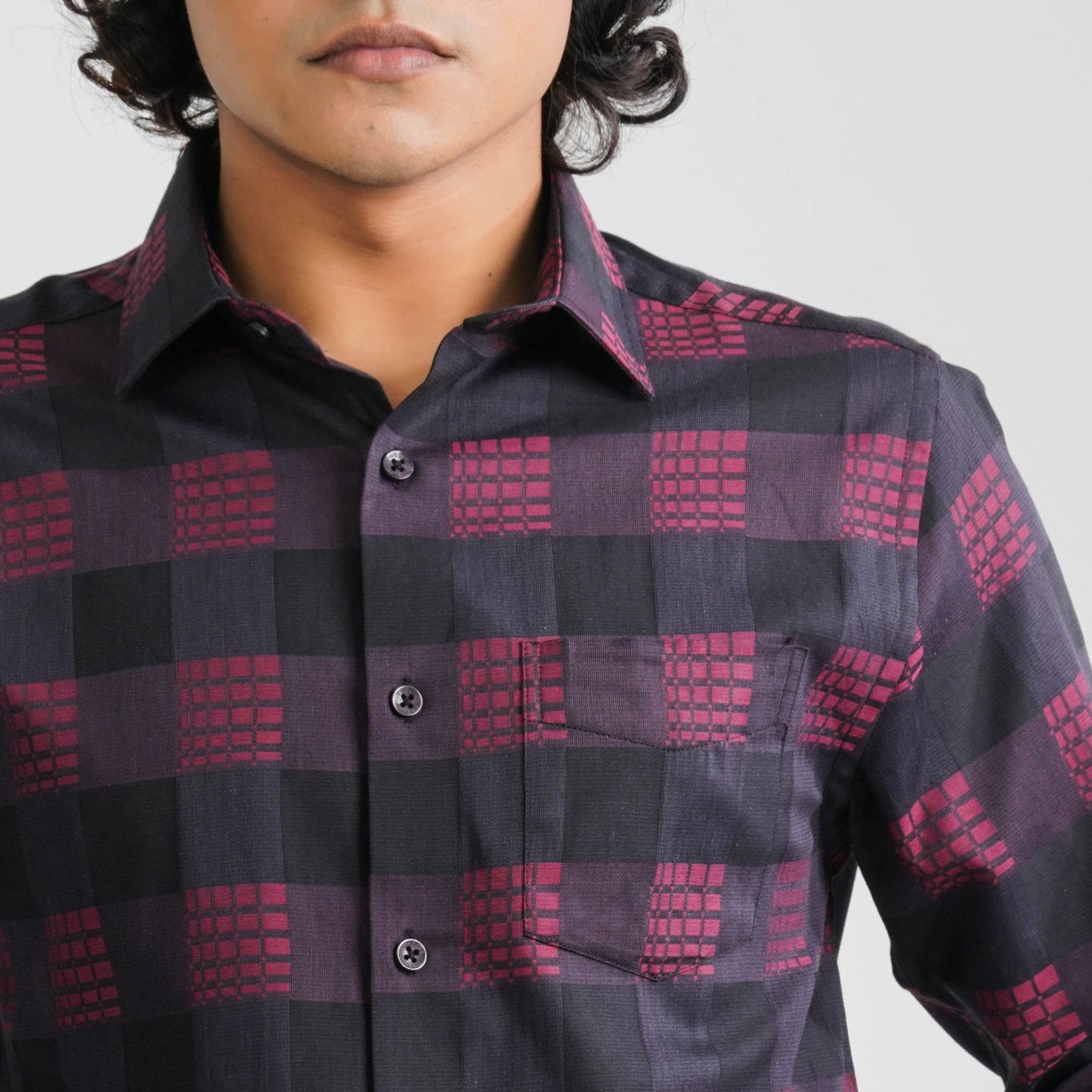 Men’s Maroon Cotton Formal Shirt