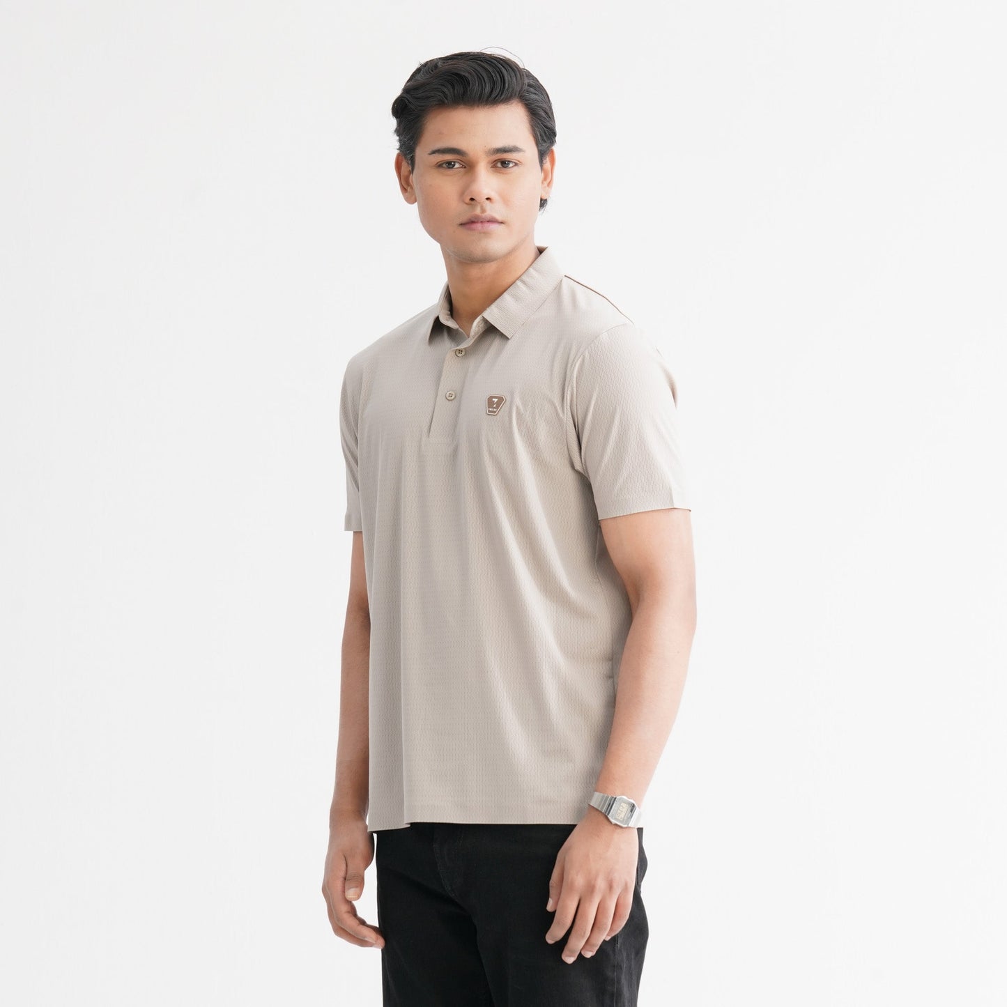 Menâ€™s Beige Seamless Polo