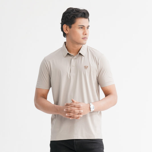Menâ€™s Beige Seamless Polo