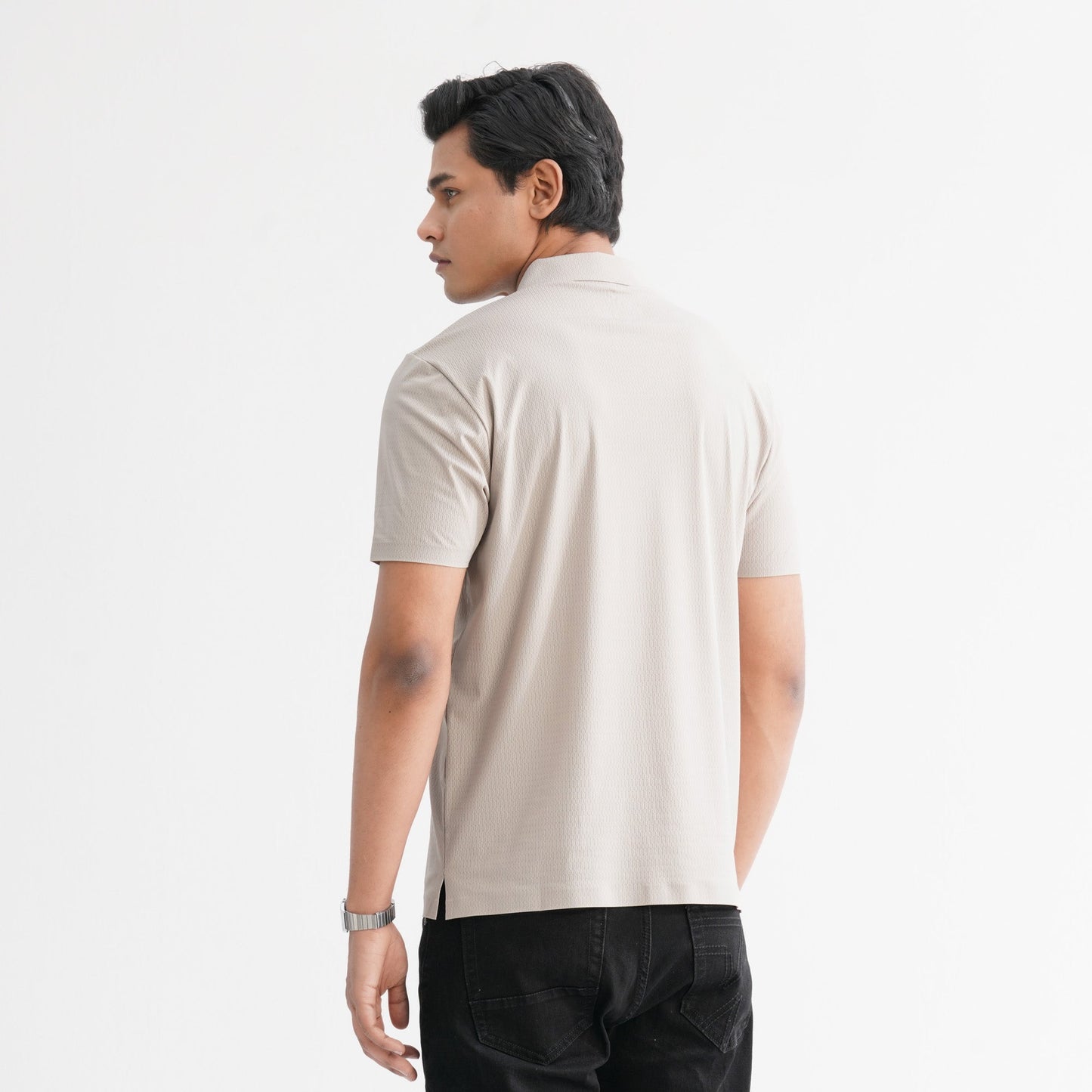 Menâ€™s Beige Seamless Polo
