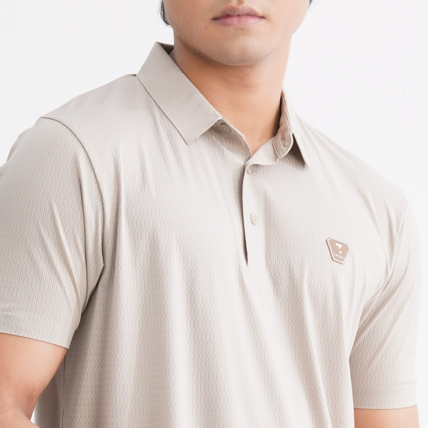 Menâ€™s Beige Seamless Polo