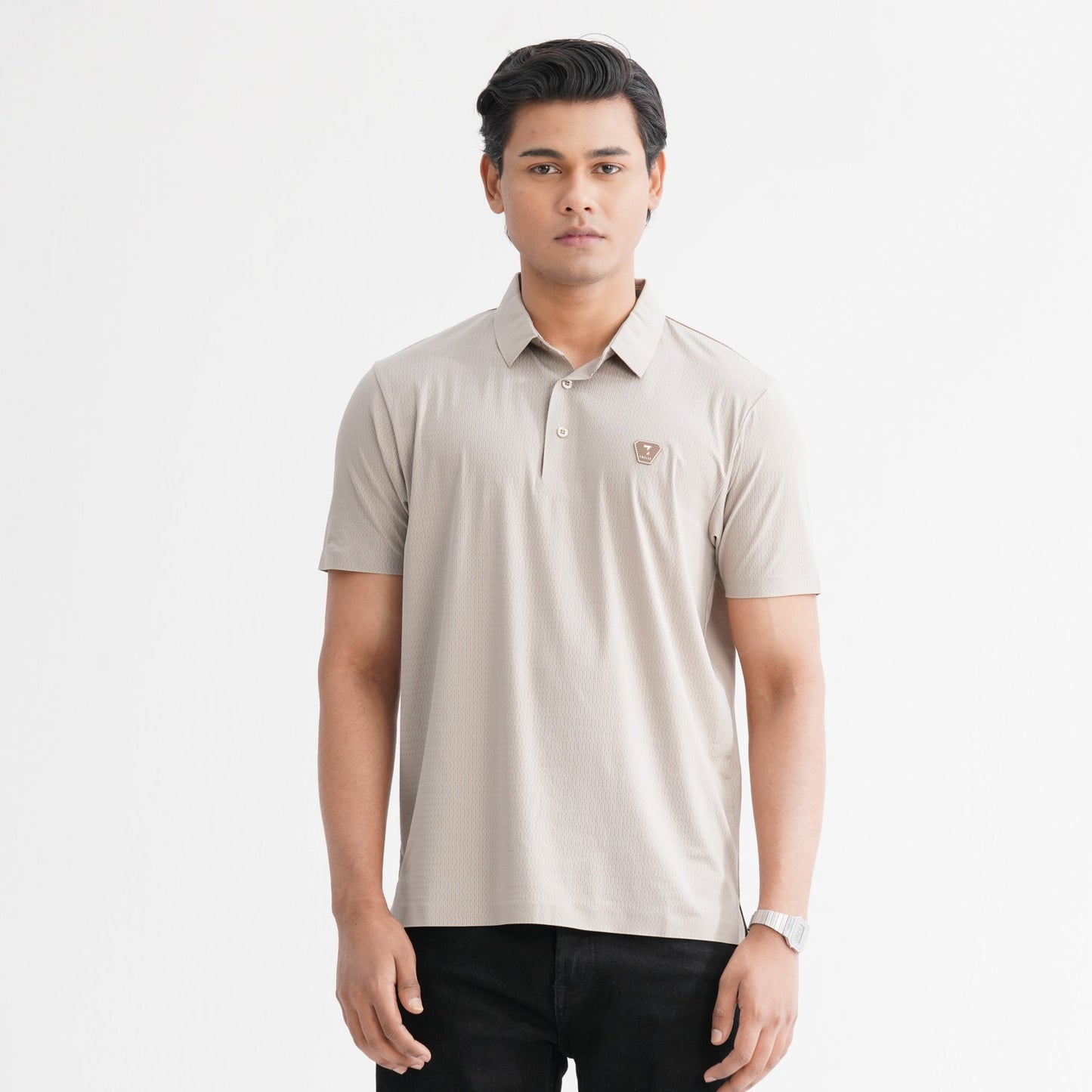 Menâ€™s Beige Seamless Polo