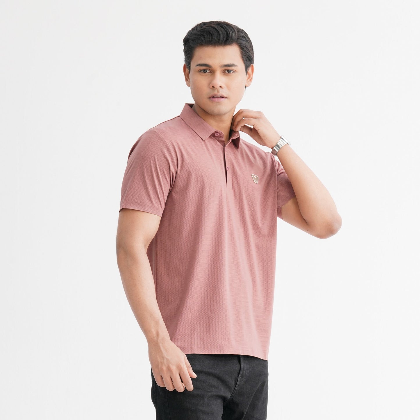 Menâ€™s Pink Seamless Polo