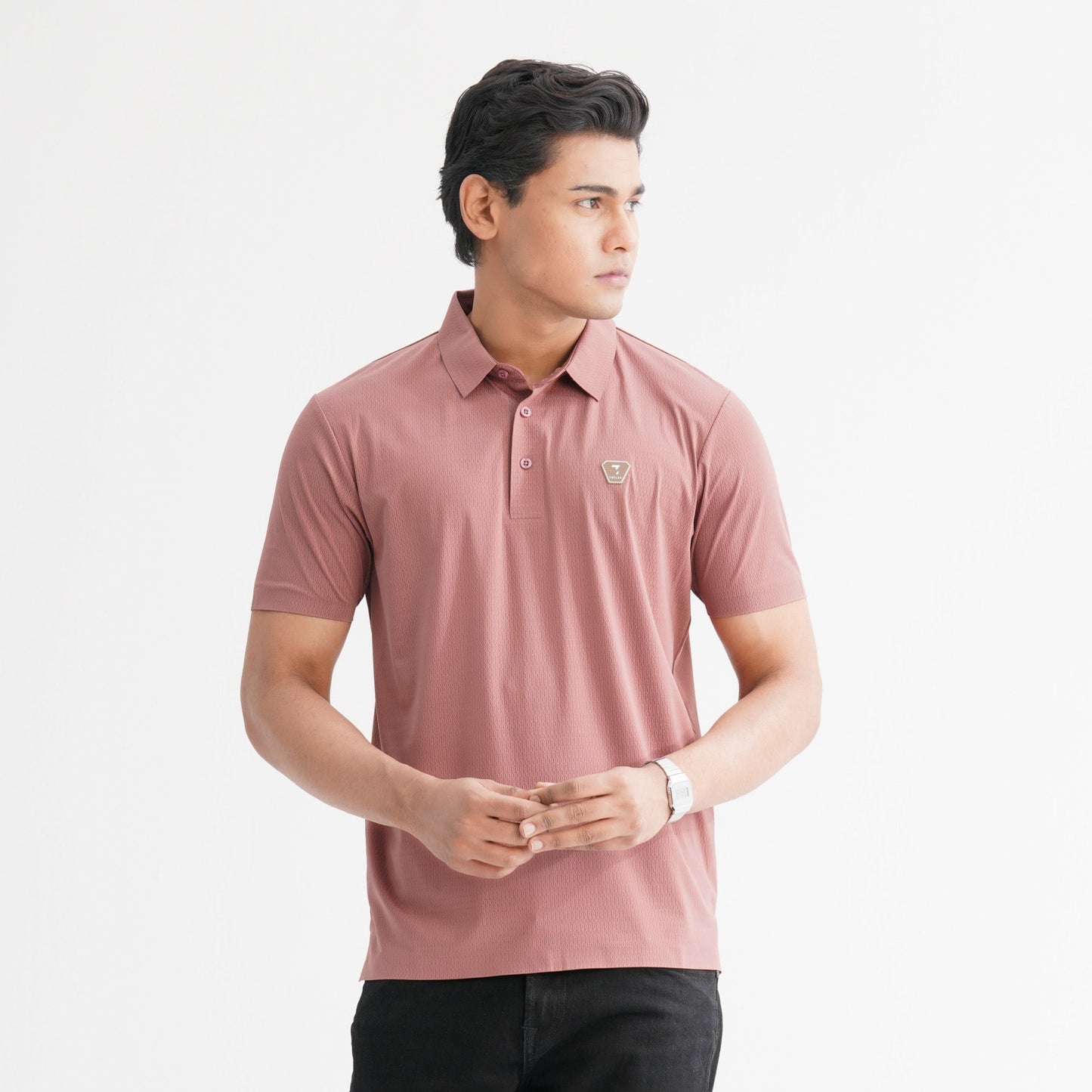 Menâ€™s Pink Seamless Polo