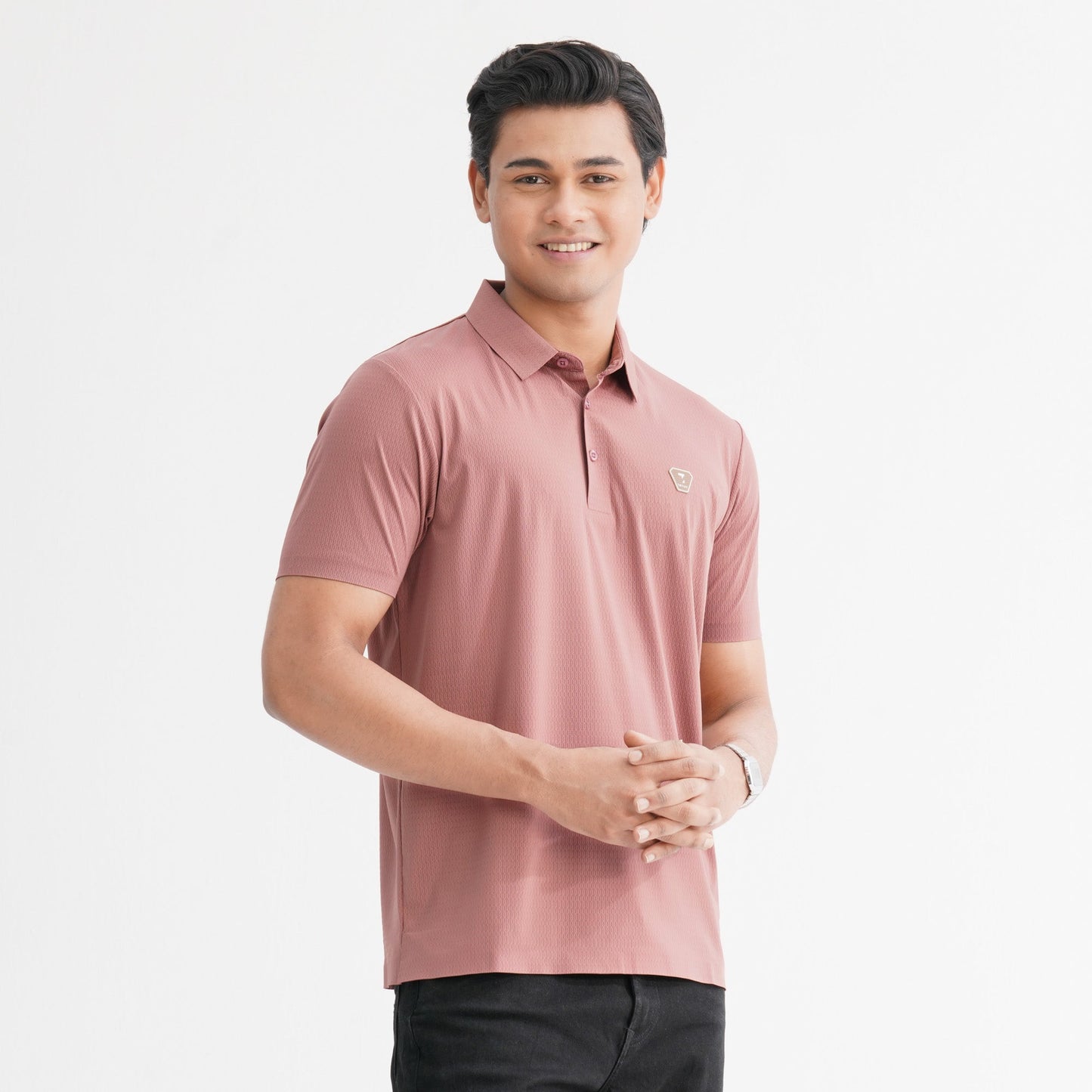 Menâ€™s Pink Seamless Polo