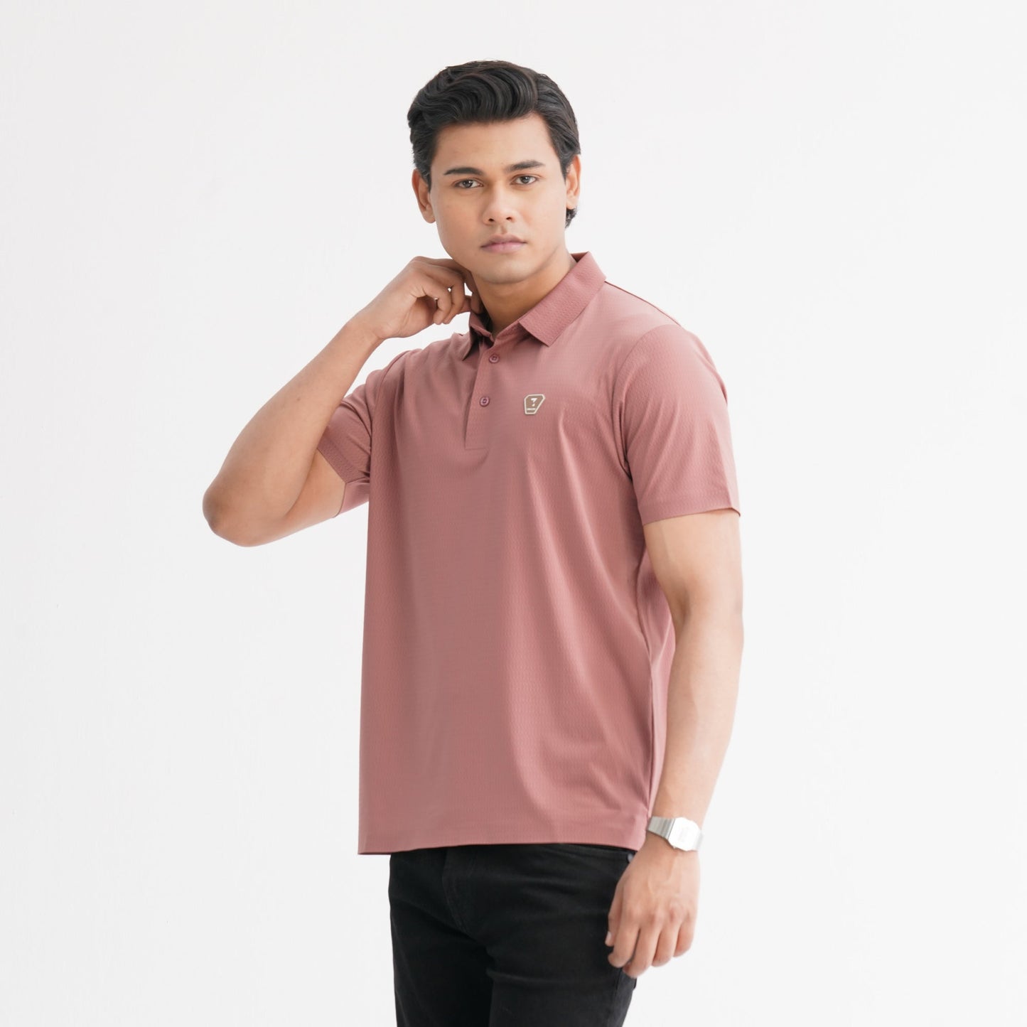 Menâ€™s Pink Seamless Polo